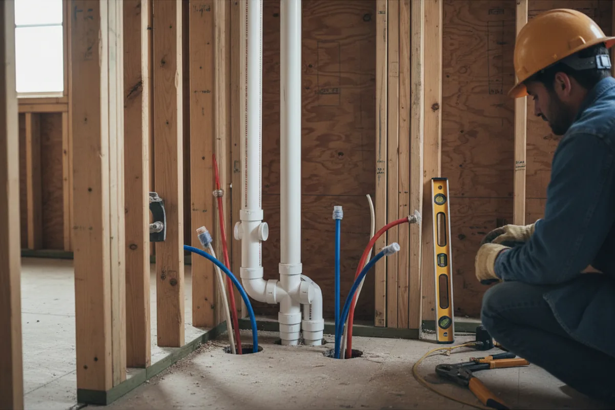 Drain and supply rough-in during Garbage Disposal Repair in Calabash